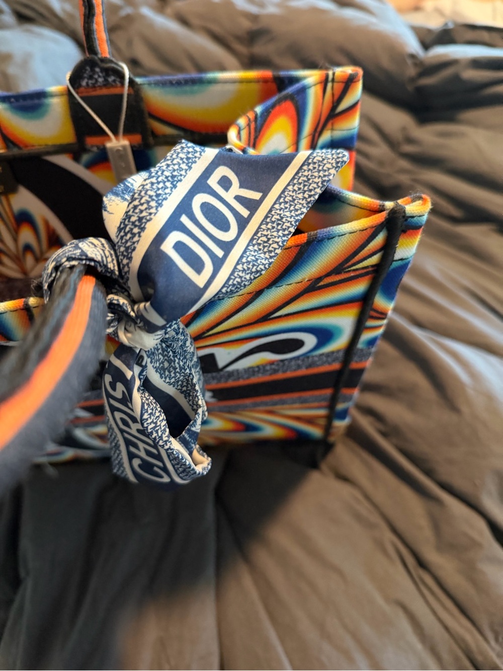 Chr*st*an Di*r Multicolor Patterned Book Tote - Picture 3 of 8